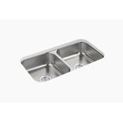 Sterling McAllister 32" Double Basin Undermount 18 Gauge Kitchen Sink Stainless Steel